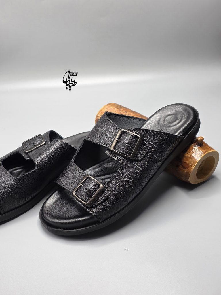 صندل مردانه تمام چرم شمس مدل Z3 کد 72