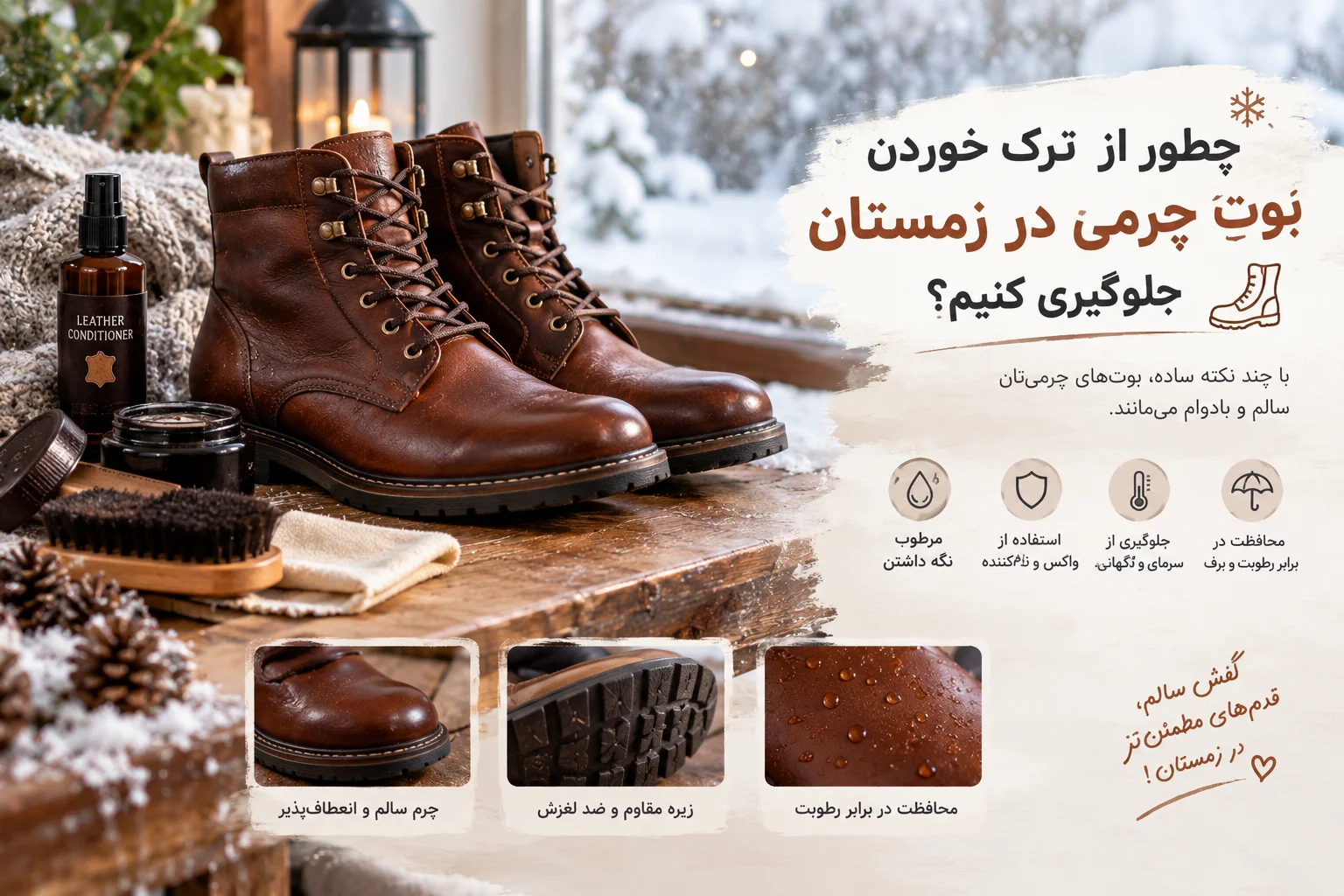 چطور از ترک خوردن بوت چرمی در زمستان جلوگیری کنیم؟
