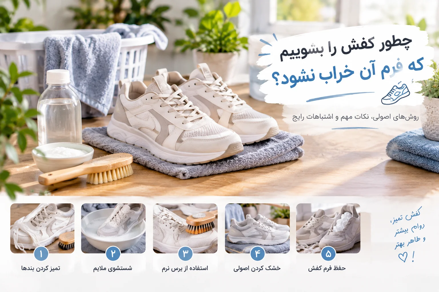 چطور کفش را بشوییم که فرم آن خراب نشود؟